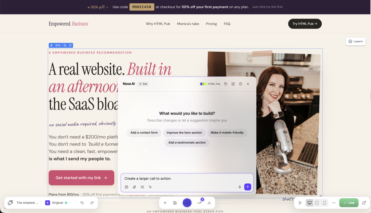 Editing a real page with AI